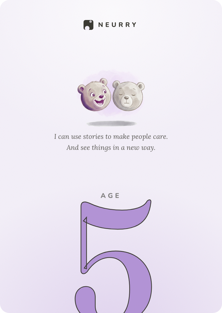 The cover of Book 2, tell stories, for age five